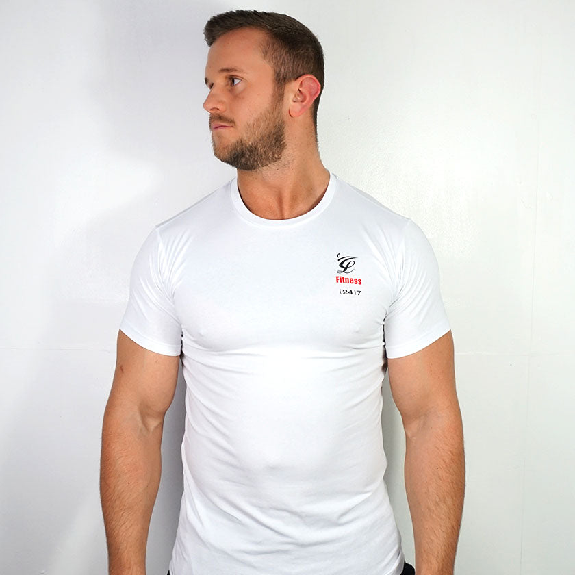 Limitlessgym247 - Men's Stretch Cotton Tee - White