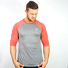Limitlessgym247 - Men's Contrast Tee - Red/ Grey