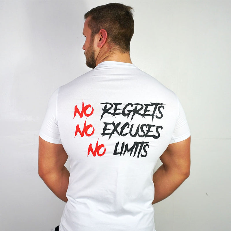 Limitlessgym247 - Men's Stretch Cotton Tee - White