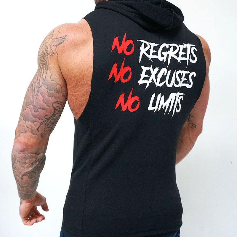 Limitlessgym247 - Men's Sleeveless Hoodie - Black