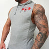 Limitlessgym247 - Men's Sleeveless Hoodie - Heather Grey