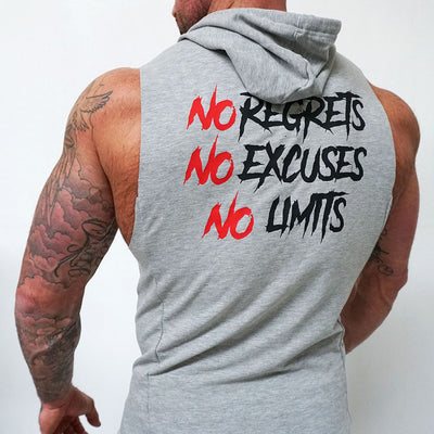 Limitlessgym247 - Men's Sleeveless Hoodie - Heather Grey